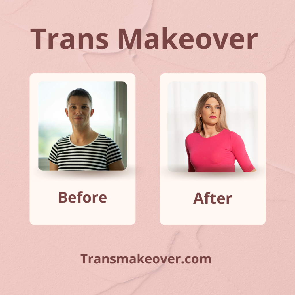 Before and after Trans makeover man naar vrouw
